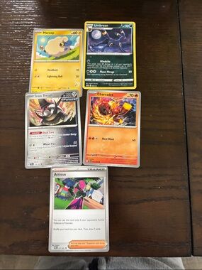 Pokémon TCG Card Lot - Mareep, Umbreon, Charcadet, Iron Treads, Atticus